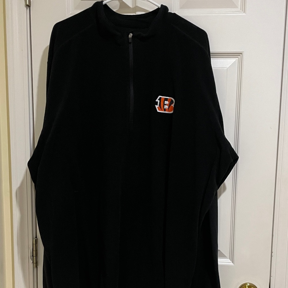 Antigua Black Bengals ribbed 4XLT quarter zip
